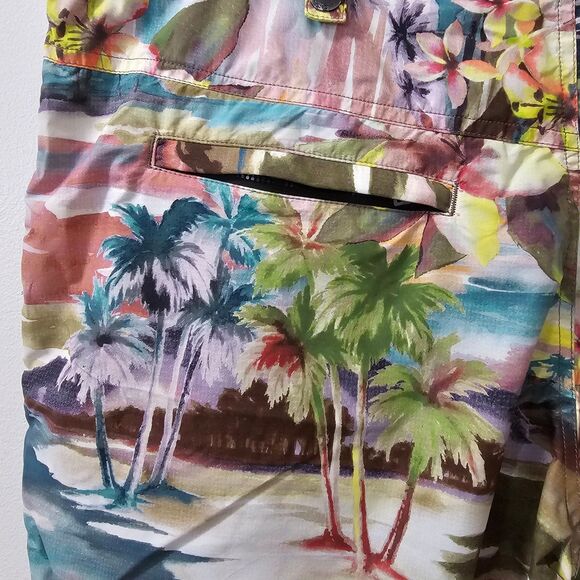 Teddy Vonranson Palm Trees Swim Shorts Trunks Men's Size 36 Msrp $345 - Picture 7 of 11